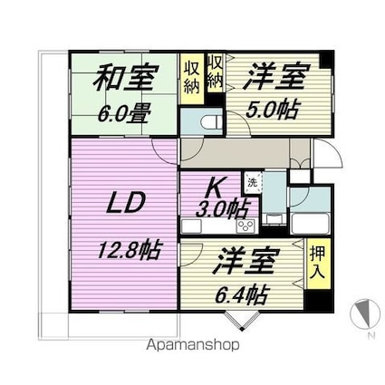 パルシェ越路[3LDK/71.16m2]の間取図