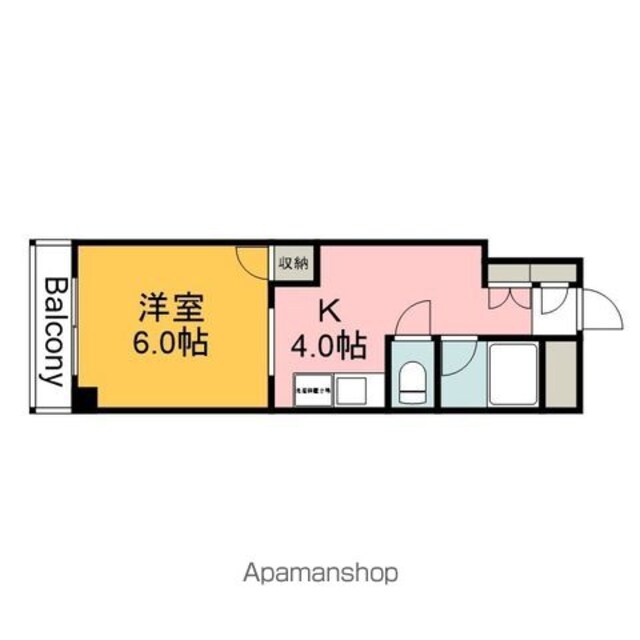 ローベンハイム永井[1K/21.6m2]の間取図
