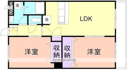 グランヴィア松江[2LDK/57.75m2]の間取図