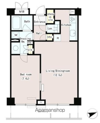 パークプレイス三田[1LDK/51.01m2]の間取図