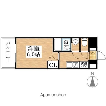 プレサンス尾張一宮ジュレア[1K/21.46m2]の間取図