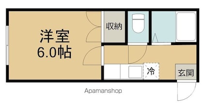 宮城県仙台市青葉区旭ケ丘２丁目[1K/21.52m2]の間取図