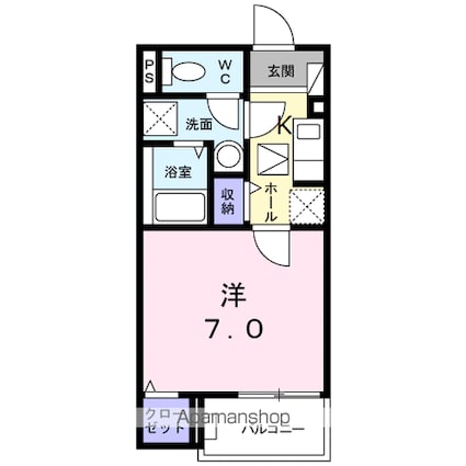 Ｓ・Ｂ・Ｃ板橋[1K/25.22m2]の間取図