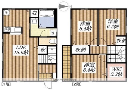 東京都東大和市蔵敷２丁目[3LDK/85.5m2]の間取図