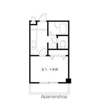 キャナルコート[1K/21.1m2]の間取図