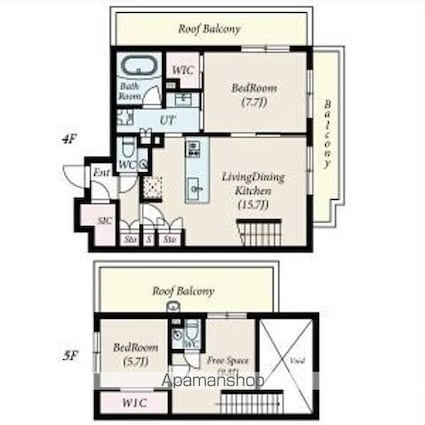 コンポジット新宿柏木[2SLDK/87.57m2]の間取図
