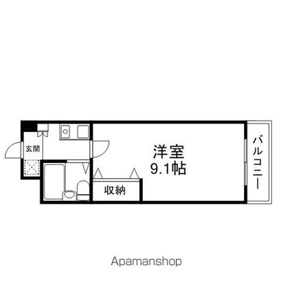 サンクリエートハヤシ壹號舘[1K/23.2m2]の間取図