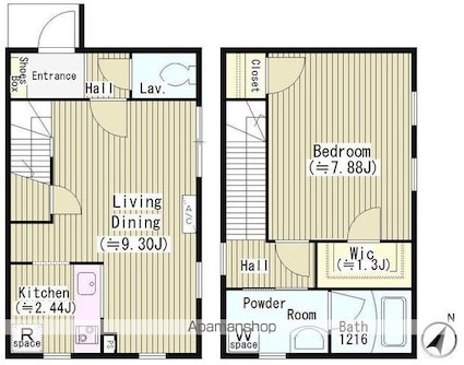 ファレール参宮橋[1LDK/52.74m2]の間取図
