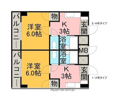 セレーヌ品川[1K/23.45m2]の間取図