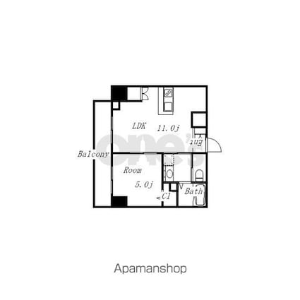 ロータス本陣通[1LDK/35.36m2]の間取図