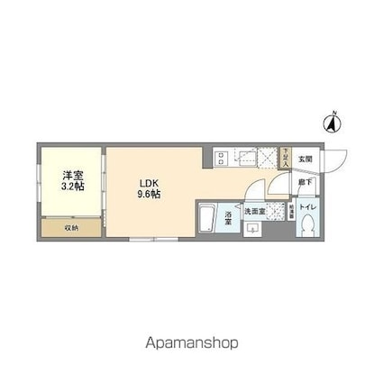 ウェルスクエア西新宿五丁目[1LDK/30.72m2]の間取図