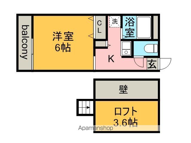 レオパレス稚児宮通の間取り写真