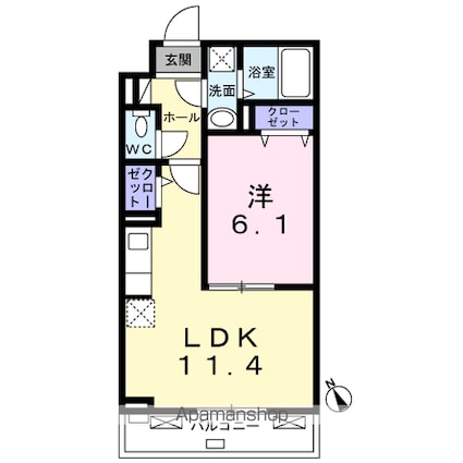 エクセルアヴェニュー[1LDK/40.99m2]の間取図