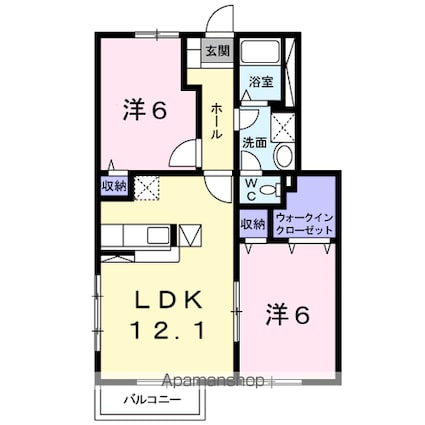 プラトーＡ[2LDK/56.8m2]の間取図