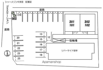 シャーメゾン中津原[2LDK/57.88m2]の配置図