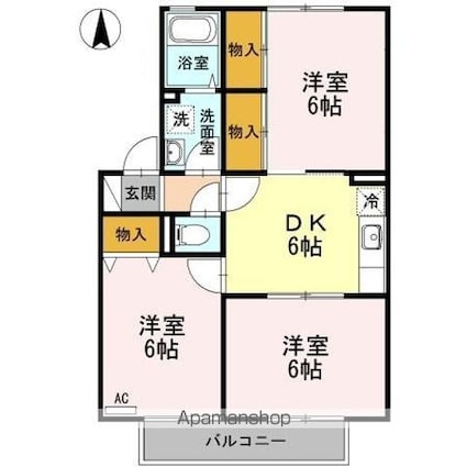 サンコート橋塚[3DK/53.48m2]の間取図