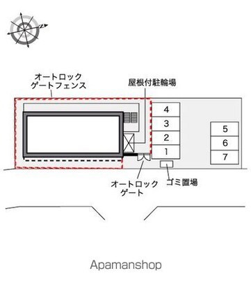 レオパレスロングヒルズ[1K/19.87m2]の配置図
