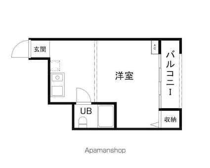 アクアマリン[1R/25.11m2]の間取図