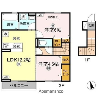 マーメゾン新福[2LDK/58.25m2]の間取図