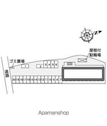 レオパレス大堀Ⅱ[1K/22.35m2]の配置図