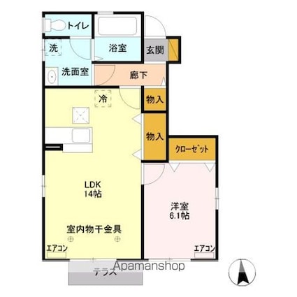 プチコート篠ノ井　ＩＩ[1LDK/50.05m2]の間取図