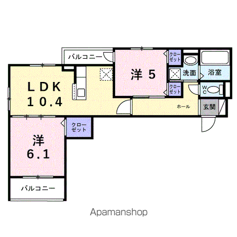 東釘貫丁3丁目アパートの間取り写真