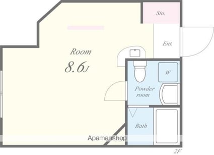 東京都港区芝２丁目[1R/17.94m2]の間取図