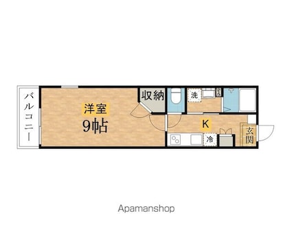 ＮｏｓｓＡ散田町[1R/28.02m2]の間取図