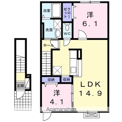スマイル七福[2LDK/58.87m2]の間取図