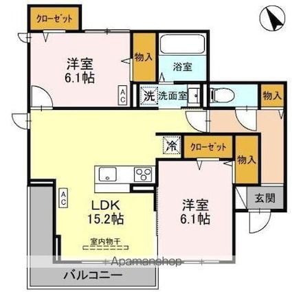 レインボーグローヴ　Ⅱ[2LDK/66.48m2]の間取図
