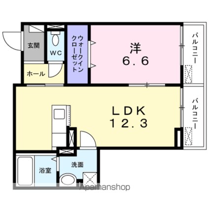 グランツⅠ[1LDK/45.43m2]の間取図