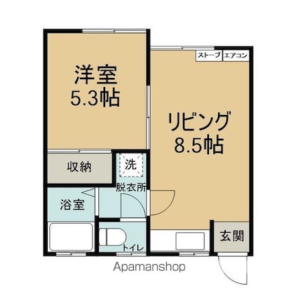 プラッツＡ[1LDK/31.05m2]の間取図