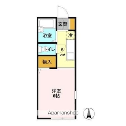 セジュール高久[1K/20.03m2]の間取図