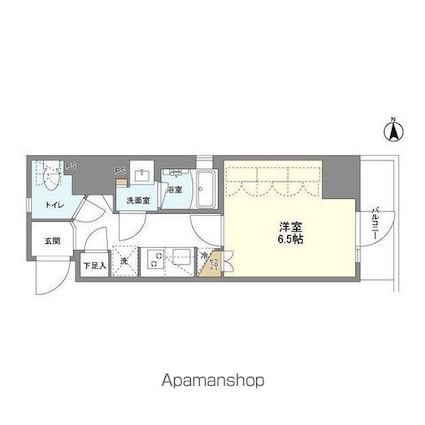 シーズンフラッツ元浅草４丁目[1K/25.35m2]の間取図