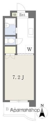 ロイヤルヒルズガーデン[1K/22.8m2]の間取図