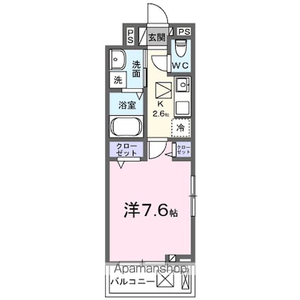 サニーサイド・レオ[1K/27.02m2]の間取図