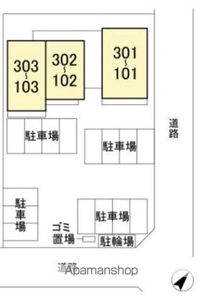 プリムヴェール二の宮[1LDK/50.31m2]の配置図