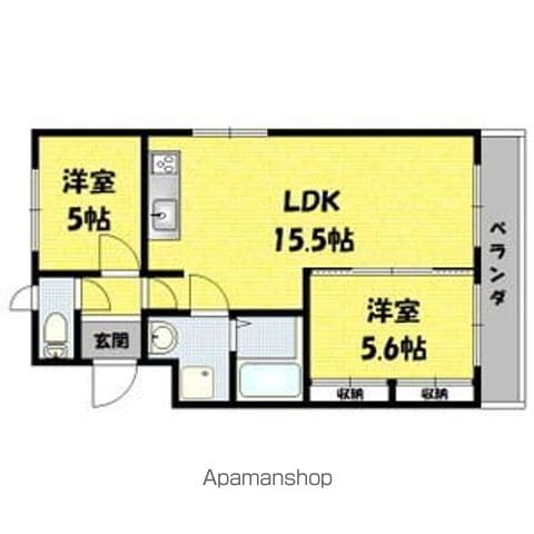 マンション緑黒石B棟の間取り写真