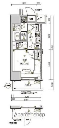 メインステージ南砂町Ⅱ[1K/25.7m2]の間取図