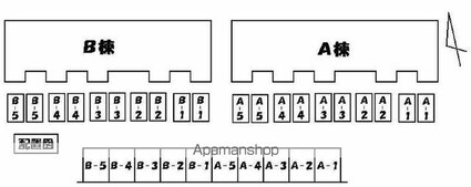 Ｉ・セレブ香川町Ａ・Ｂ[2LDK/62.89m2]の配置図