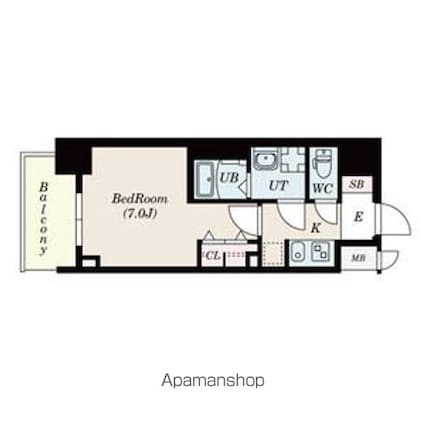 ＳーＲＥＳＩＤＥＮＣＥ名駅Ｎｏｒｔｈ[1K/24.8m2]の間取図