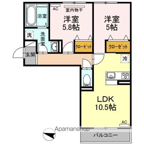 DーROOM浜野南 A棟の間取り写真
