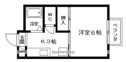 滋賀県大津市一里山３丁目[1K/23.18m2]の間取図