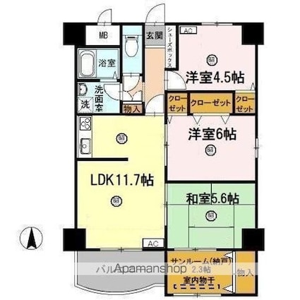 アウスピオーリ[3LDK/71.2m2]の間取図