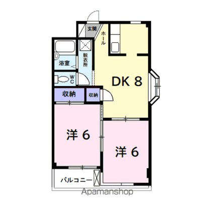 白金Ｋパレス[2DK/47m2]の間取図