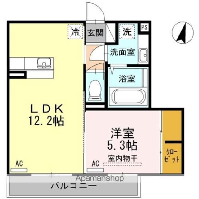 エスポワールかまた[1LDK/41.95m2]の間取図