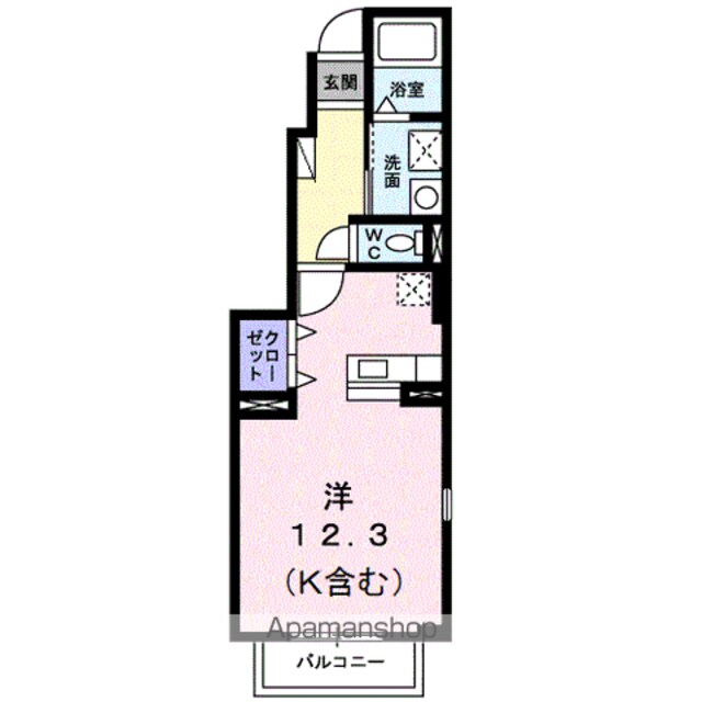 クラール大高Ａ[1R/35.18m2]の間取図