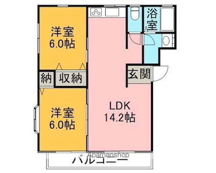 ＳＹＣ　Ｂ[2LDK/55.77m2]の間取図