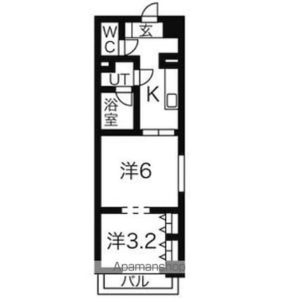 コートヒルズ[2K/30.38m2]の間取図