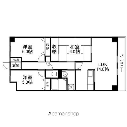 ルミエール２３[3LDK/72m2]の間取図